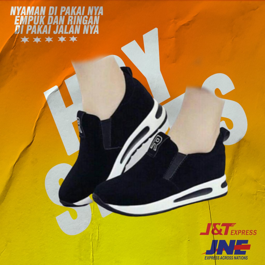 Sepatu Slip Wanita Murah Sneakers Korea Kets Kekinian Terbaru Sneaker Santai Model Tanpa Tali