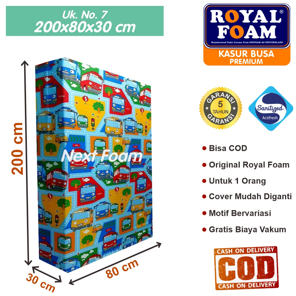 Kasur Busa Royal Foam Ukuran No 7 200x80x30 cm Tebal 30 cm D16 ORIGINAL Garansi 10 Tahun