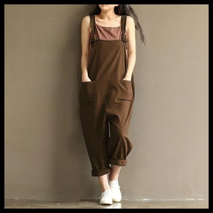 6Fbc Jumpsuit Casual Wanita /Overall Jumpsuit Import Model Longgar Big Size Pbke