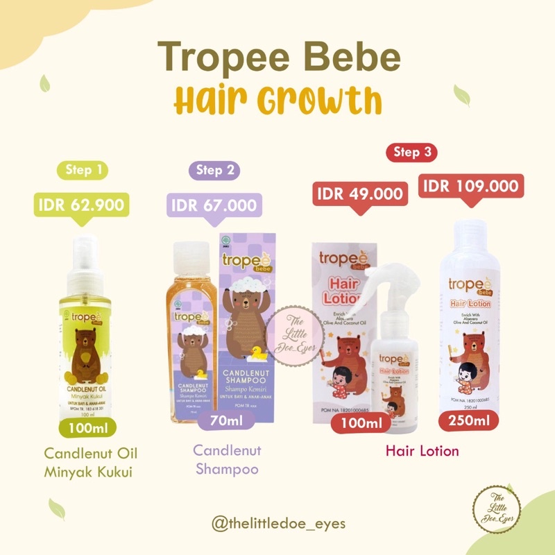 [READY] Tropee Bebe Candlenut Shampoo / candlenut oil / hair lotion