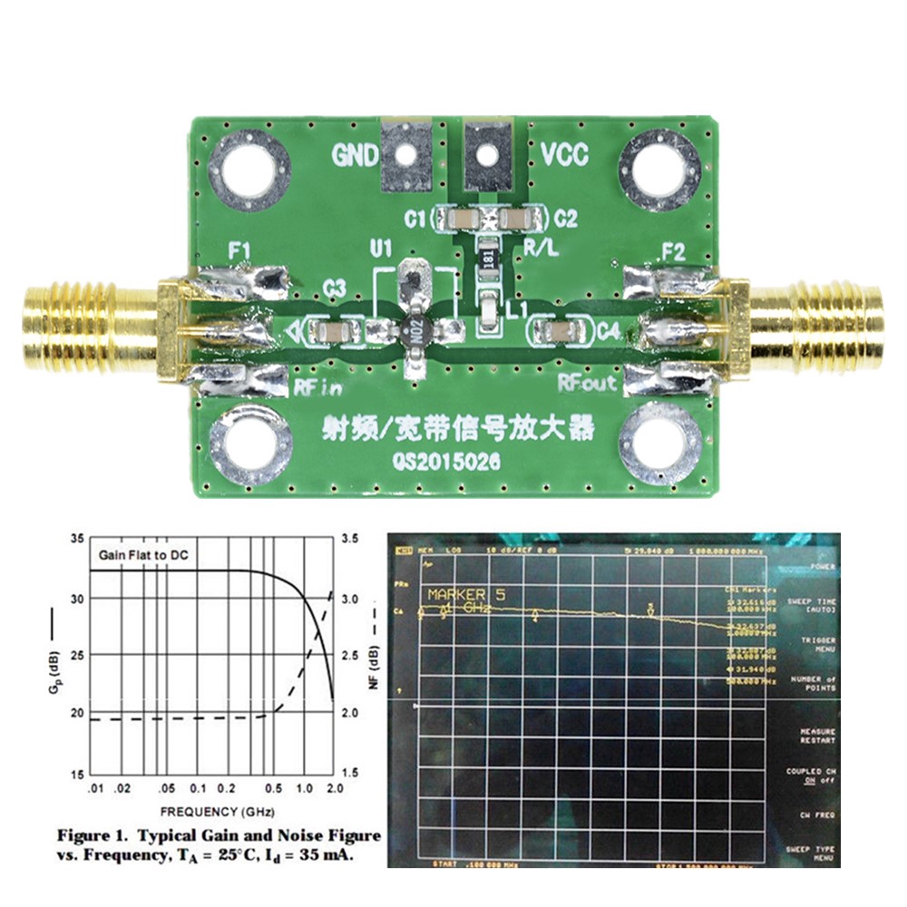 Modul Penerima Broadband Lna Broadband 0.1-2000mhz Rf Amplifier 30db