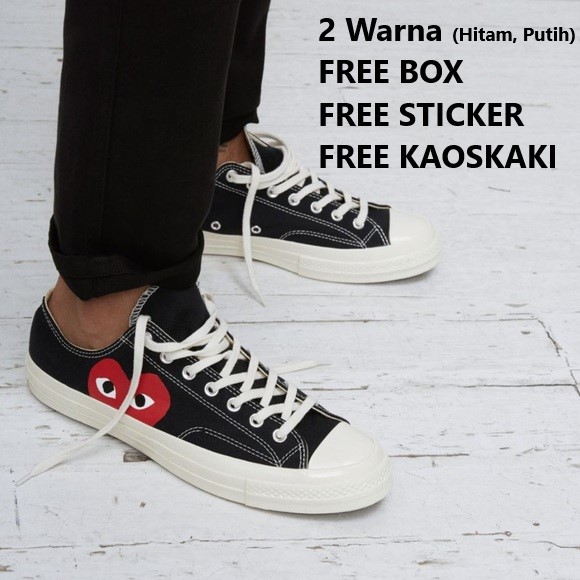 Sepatu Converse All Star CDG low Hitam Putih Grade Ori | Shopee Indonesia