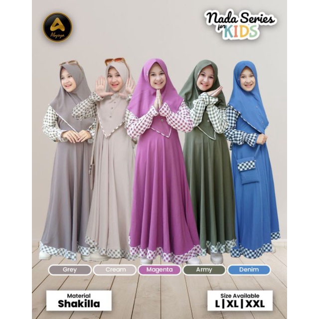 Nada Series Original Abysya /Set Anak/Gamis Anak/ Dress Kids/Set Hijab