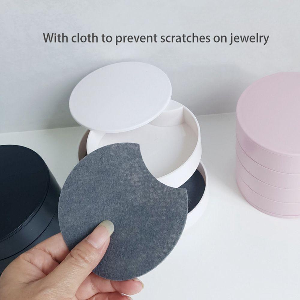 [Elegan] Rotate Jewelry Boxes Storage Gift Box Display Perhiasan Kompartemen Tahan Debu Multilayer Kotak Perhiasan Rak Makeup Penyimpanan Anting