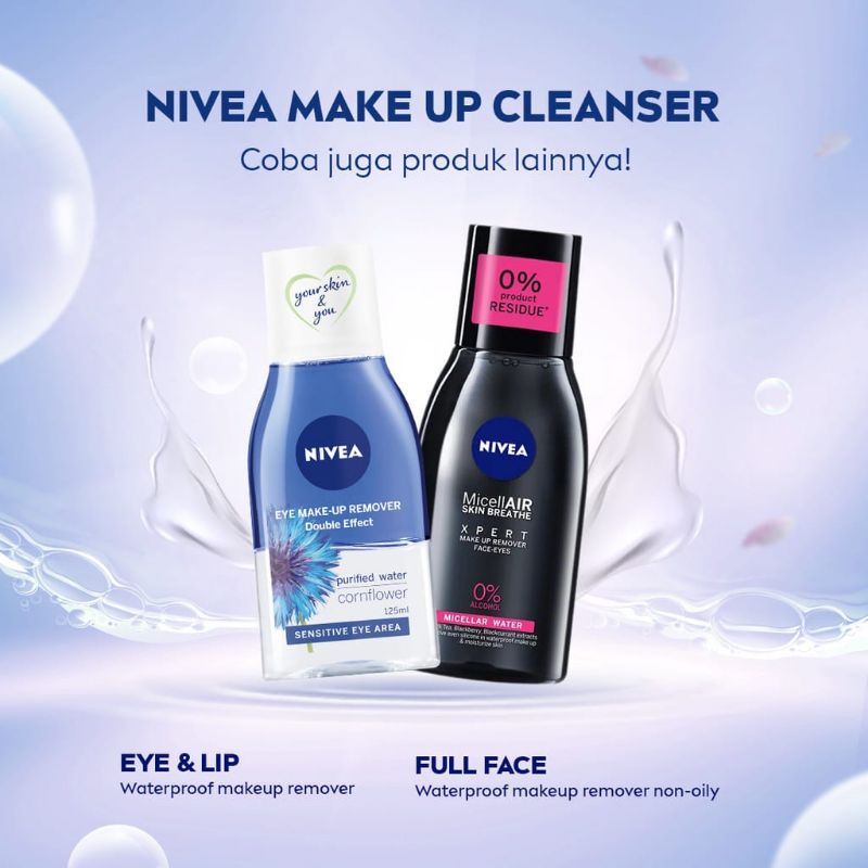 ☘️Yuri Kosmetik☘️ Nivea Micellai Water / Eye Make Up Remover 125ml