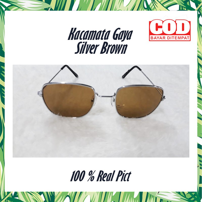 TERLARISSS!!!!Kacamata Fashion / Kacamata Murah / Kacamata Gaya / Silver Brown / nastushaa