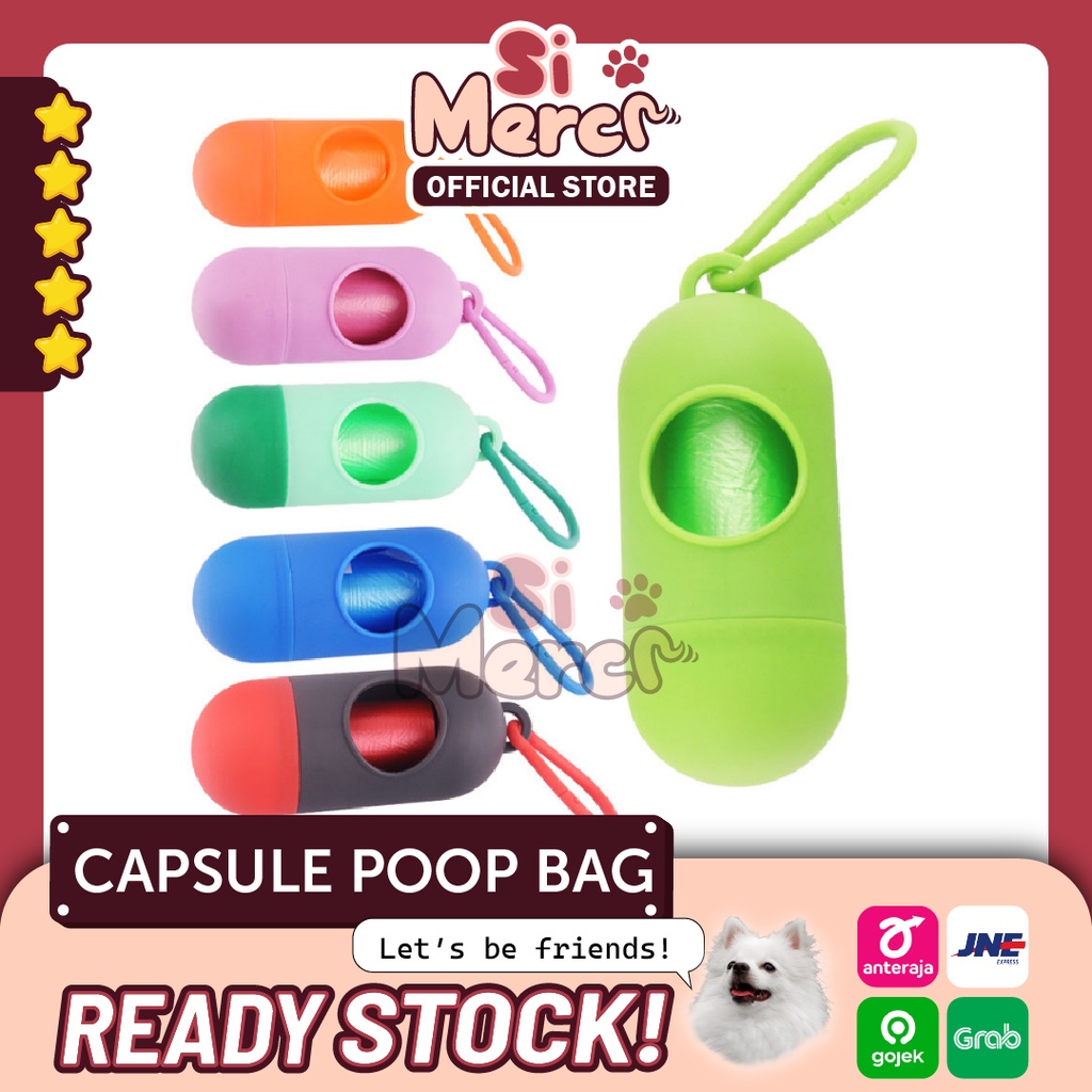 Kantong Kotoran Hewan Lucu Bentuk Pill Capsule/Poop Waste Bag Dispenser/Poop Bag Dog Cat