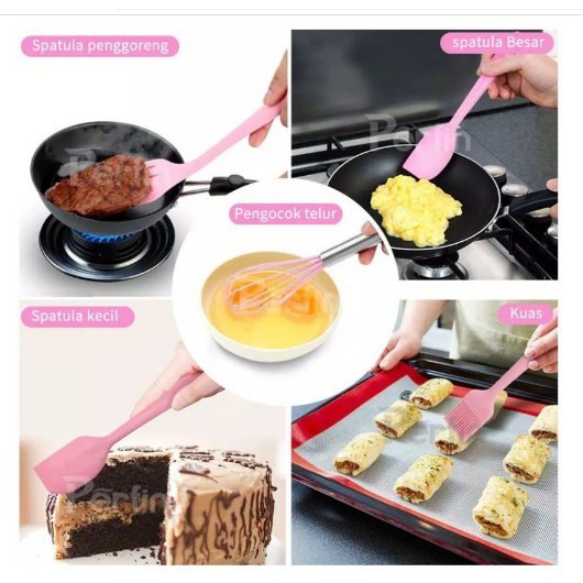 Alat Baking 5 in 1 Silikon / 5 in 1 Spatula Silicone Baking Cooking Alat Masak