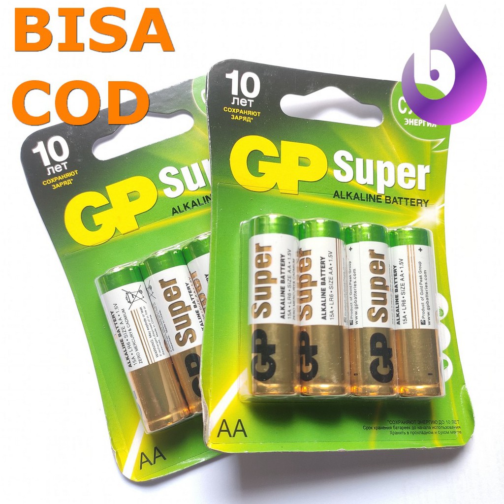 ORIGINAL BATU BATTERY BATREI GP SUPER AA A2 ISI 4 ASLI