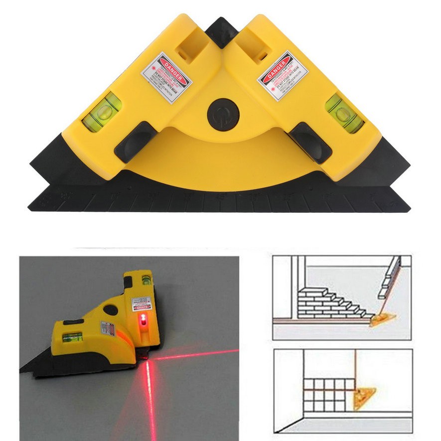 Square Laser Line LV-01 Laser Level Alat Ukur Siku Kelurusan Lantai Permukaan Sudut 90 derajat