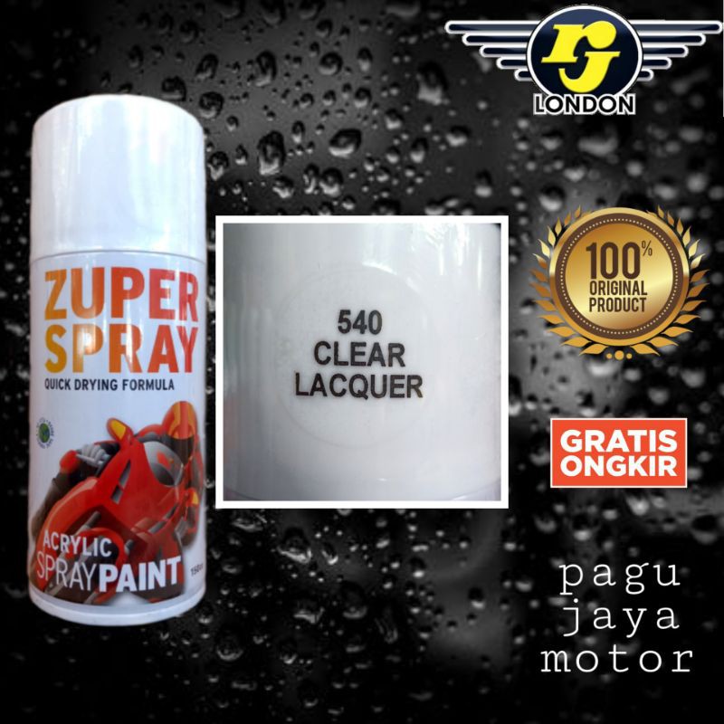 Pilok pilox clear glossy/vernis 150cc zuper spray cat semprot spray paint cat untuk besi kayu plastik