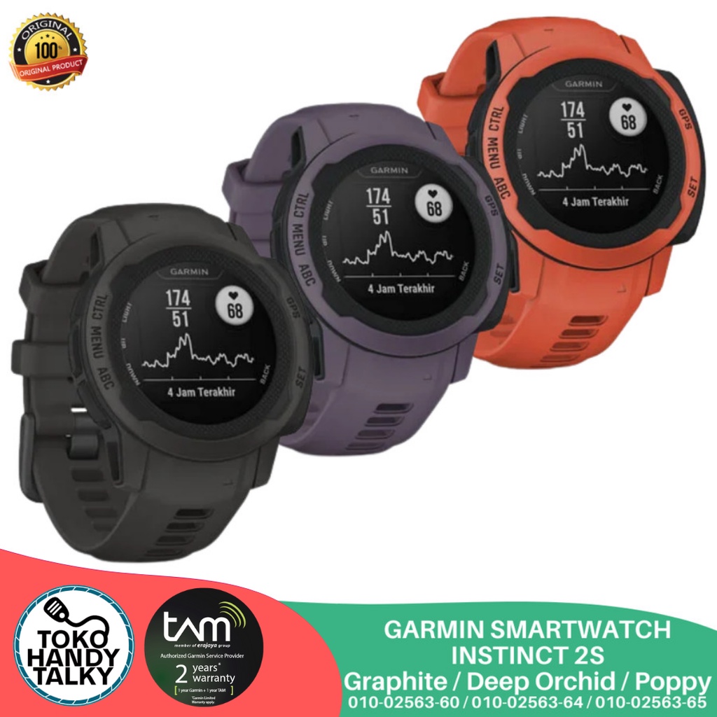 GARMIN SMARTWATCH INSTINCT 2S ORIGINAL GARANSI RESMI TAM