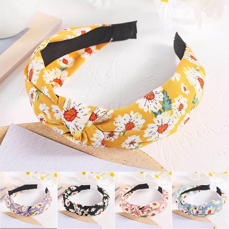 ROWLING(B -9 )Bando Motif Bunga / Korean Style Headband Solid Color Flower Pattern Lattice Hairband Women Fashion#9