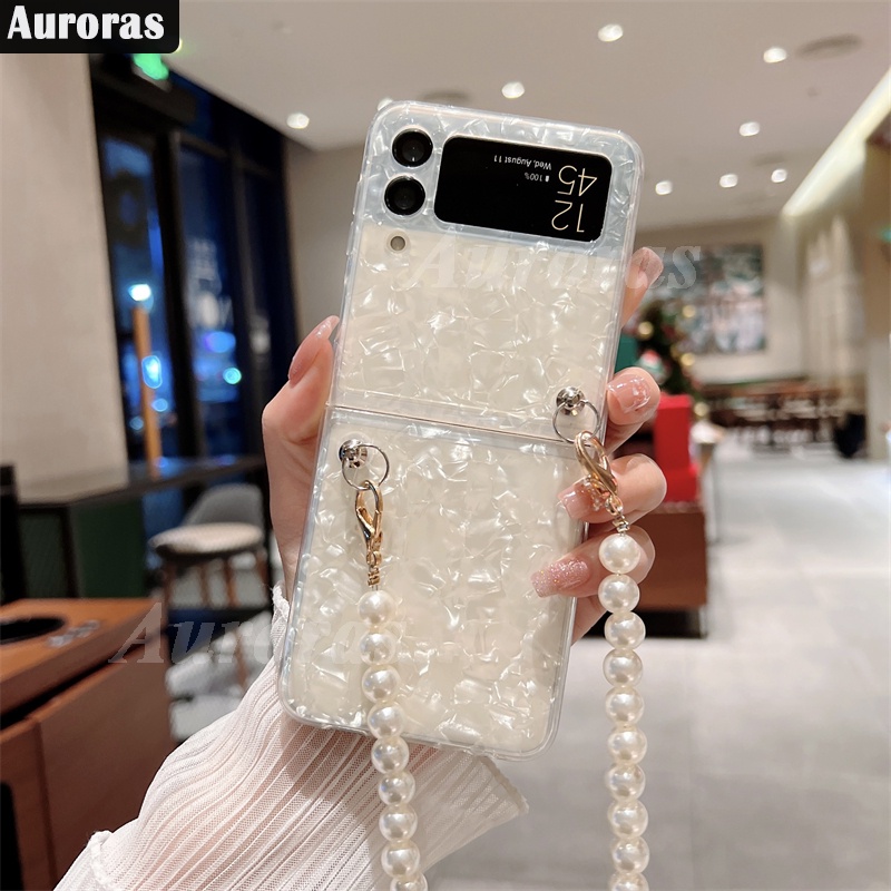 Protective Cell Phone Case With Pearls/Marble/flip For Samsung Galaxy Zlip 3