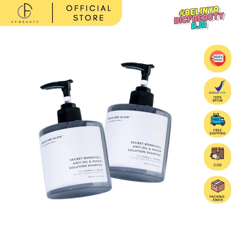 Jual GRACE AND GLOW Shampoo Series Bombshell Amethyst / Shampoo Anti Ketombe Rambut Rusak