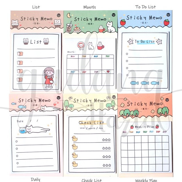 

Sticky Notes To Do List Planner Lucu Memo Unik DIY Scrapbook GH 301059