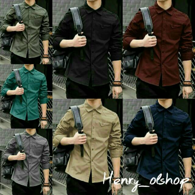  BAJU  KEMEJA PRIA  MODERN KOREA  PAKAIAN COWOK SIZE UKURAN XS 