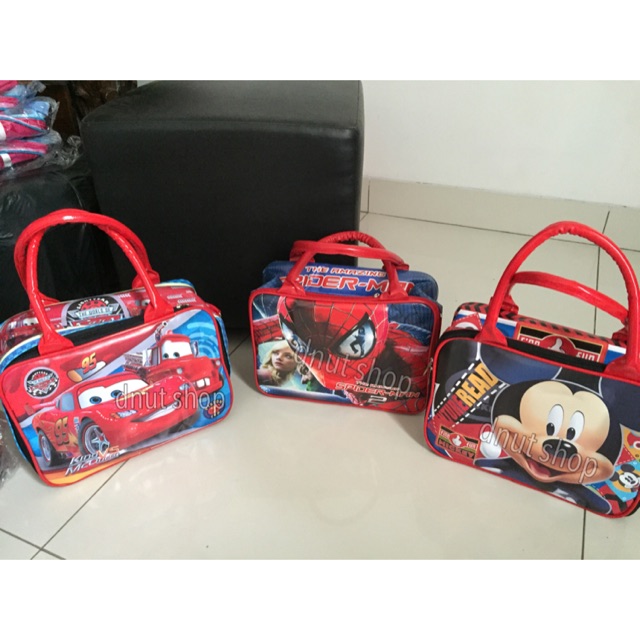 Tas Koper Mini, Anak TK : Spiderman, Cars, Mickey Mouse