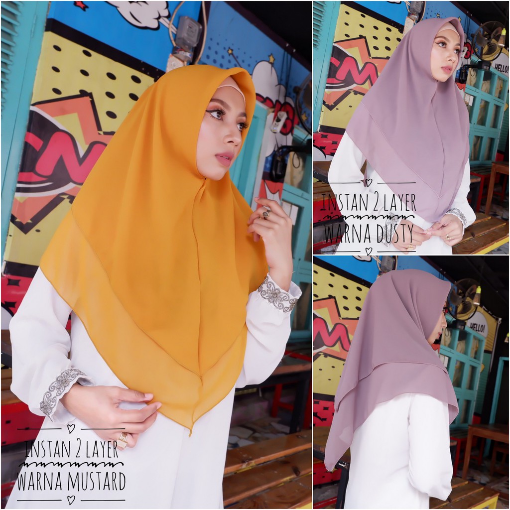 Hijab Instan Khimar Layer Ceruti Baby Doll Jilbab Termurah Premium | Shopee Indonesia