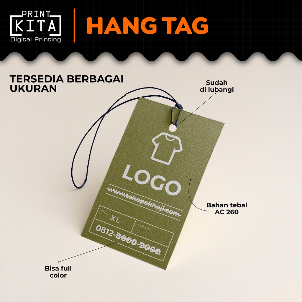 Jual Hang Tag Baju Free Desain Cetak Hang Tag Baju Custom Cetak Hang Tag Label Baju Free 7729