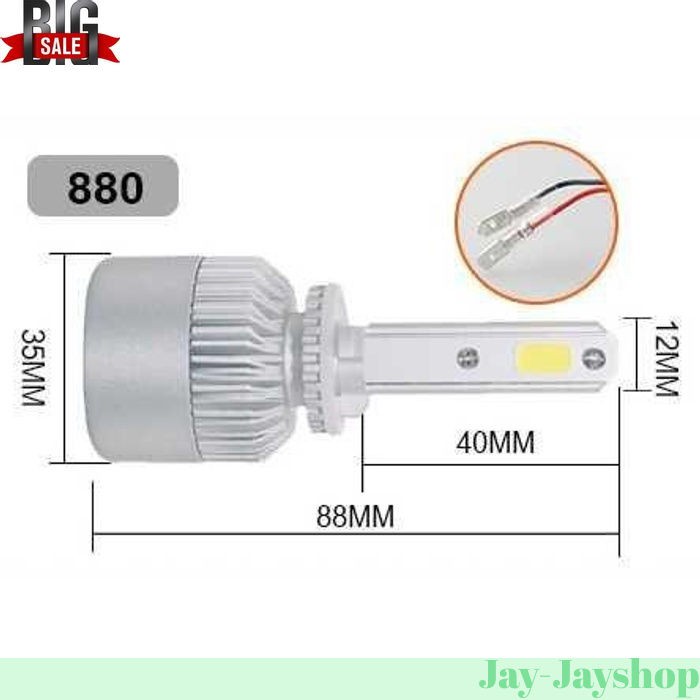 Lampu Mobil LED COB Headlight 8000LM S2 Chip 2 PCS - S2 PROMO