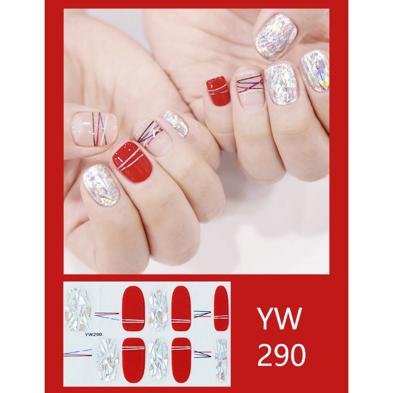 Stiker kuku Nail art Waterproof sticker Part 1 stiker (14 pcs) sticker Kuku nail art