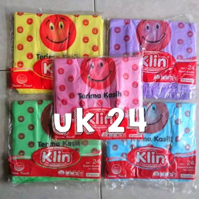 Kantong kresek motif smile / TIPIS uk 24x40 cm merk klin