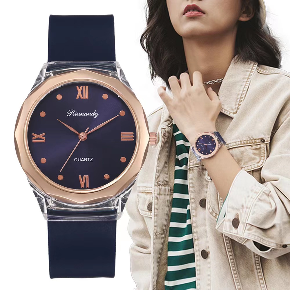 Jam Tangan Wanita Analog Quartz Romawi Dial Bulat Terbaru Korean Import