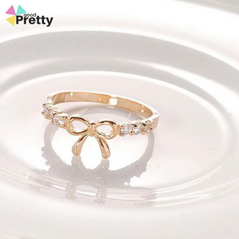 Cincin Desain Pita Hias Berlian Gaya Simple Untuk Wanita - PD