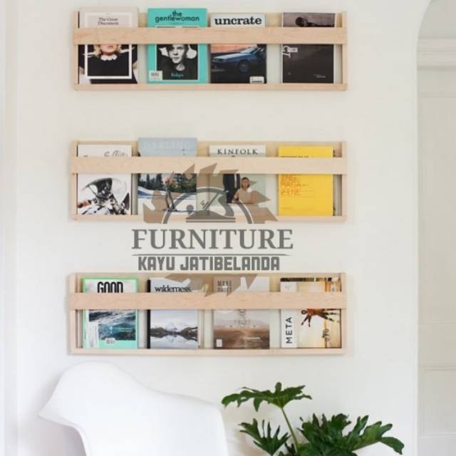 Rak dinding / Rak buku kayu jati belanda