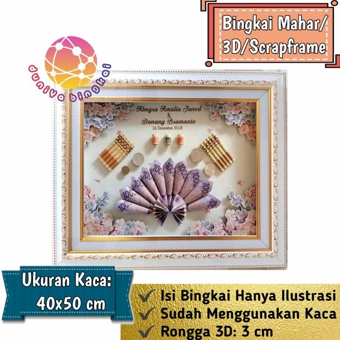

AKSESORIS PERNIKAHAN BINGKAI MAHAR PIGURA MAHAR BINGKAI UANG SESERAHAN 40X50 CM PERLENGKAPAN PESTA CRAFT