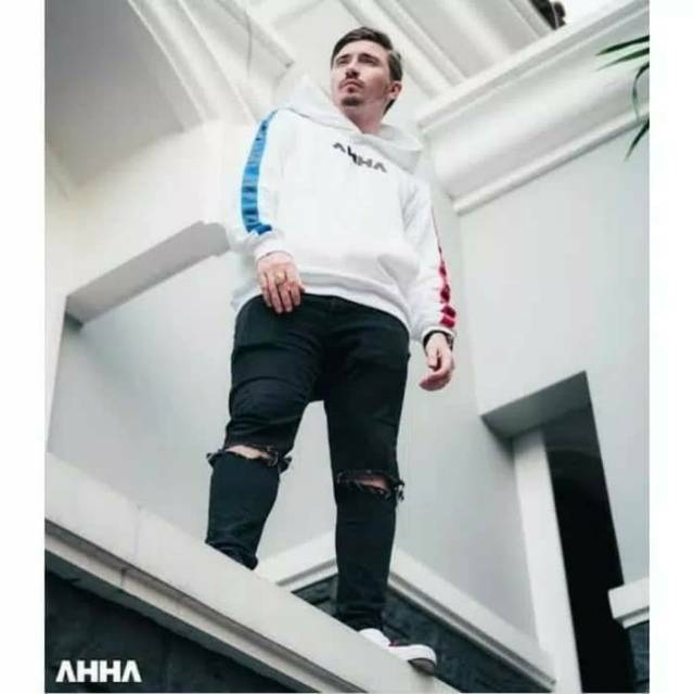 GRADE ORI - Size L XL XXL XXXL - Jaket Sweater Hoodie Premium AHHA TNT Putih Jumper Fleece Tebal