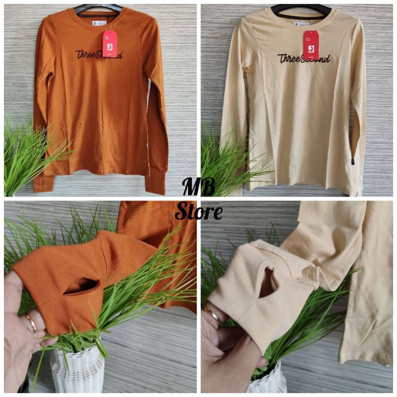Kaos 3second Wanita Lengan Panjang Original