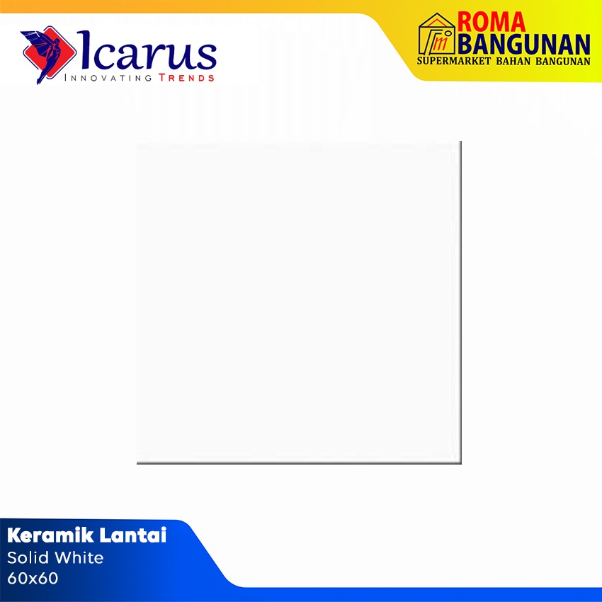 Icarus Solid White Keramik Lantai Dinding Polos 50x50 60x60