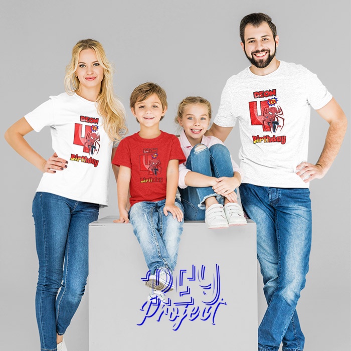 Spiderman Baju Kaos Ulang Tahun Keluarga Anak Pacar Custom Baju kaos Ultah kostum sepiderman spider 