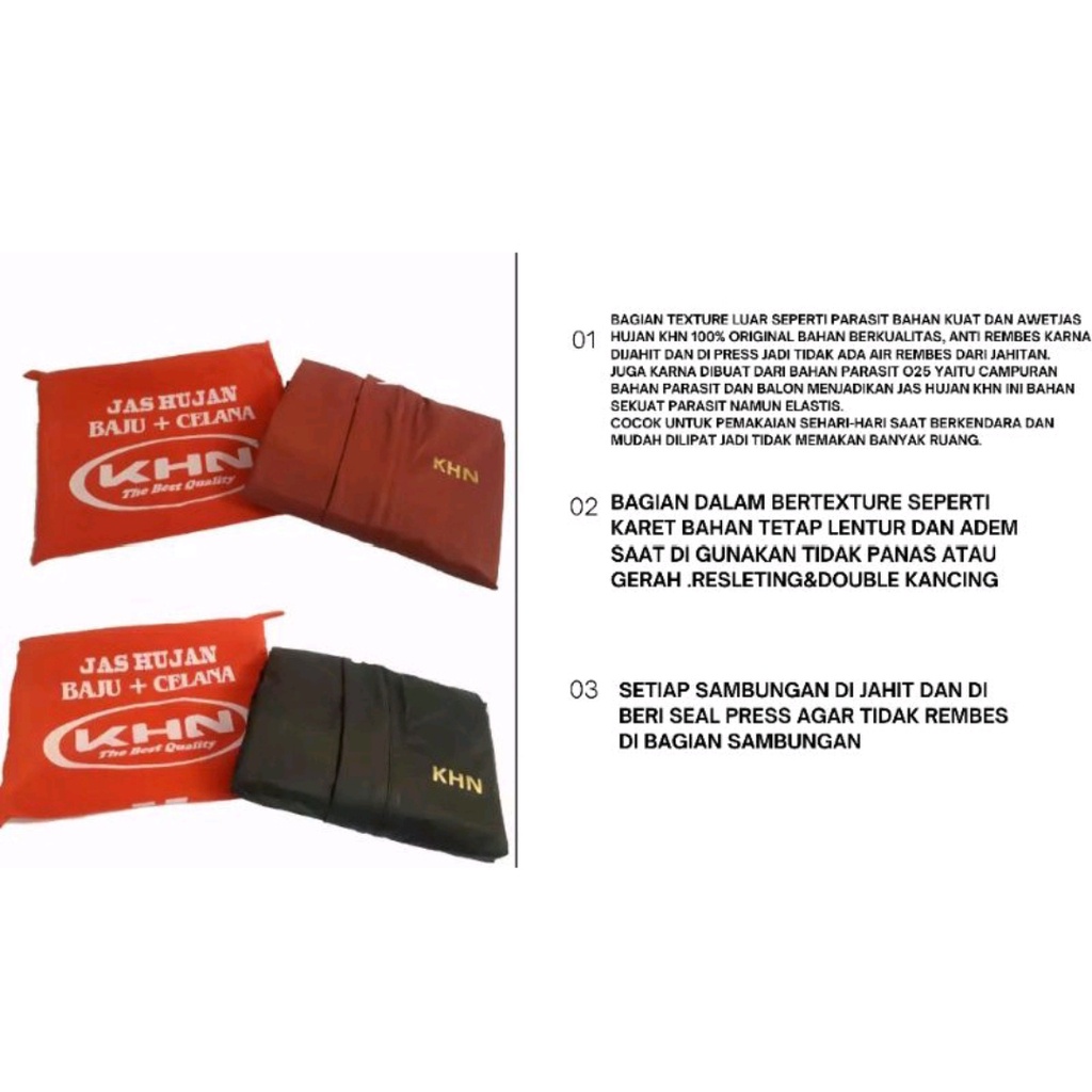 Jas Hujan Merk KHN Bahan Parasit Balon