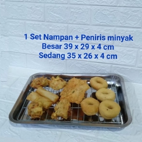 Nampan Stainless + Cooling Rack Peniris Minyak ( 1set )