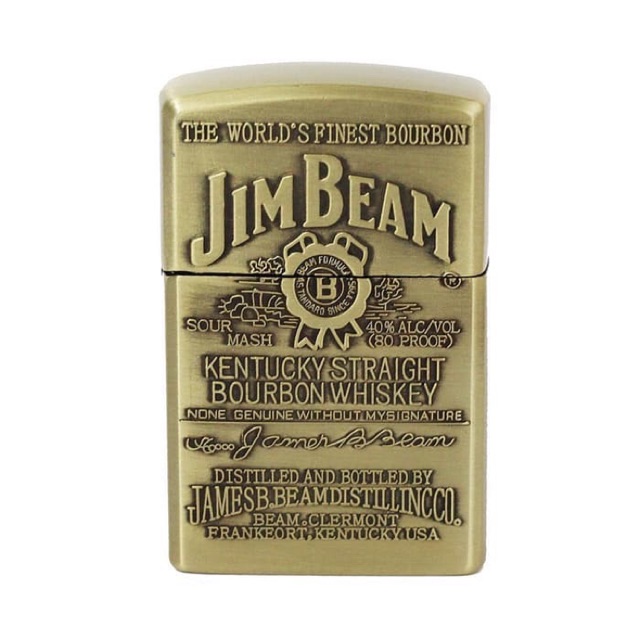 Korek Zippo Gas Api Las Motif JimBeam dan JackDaniels