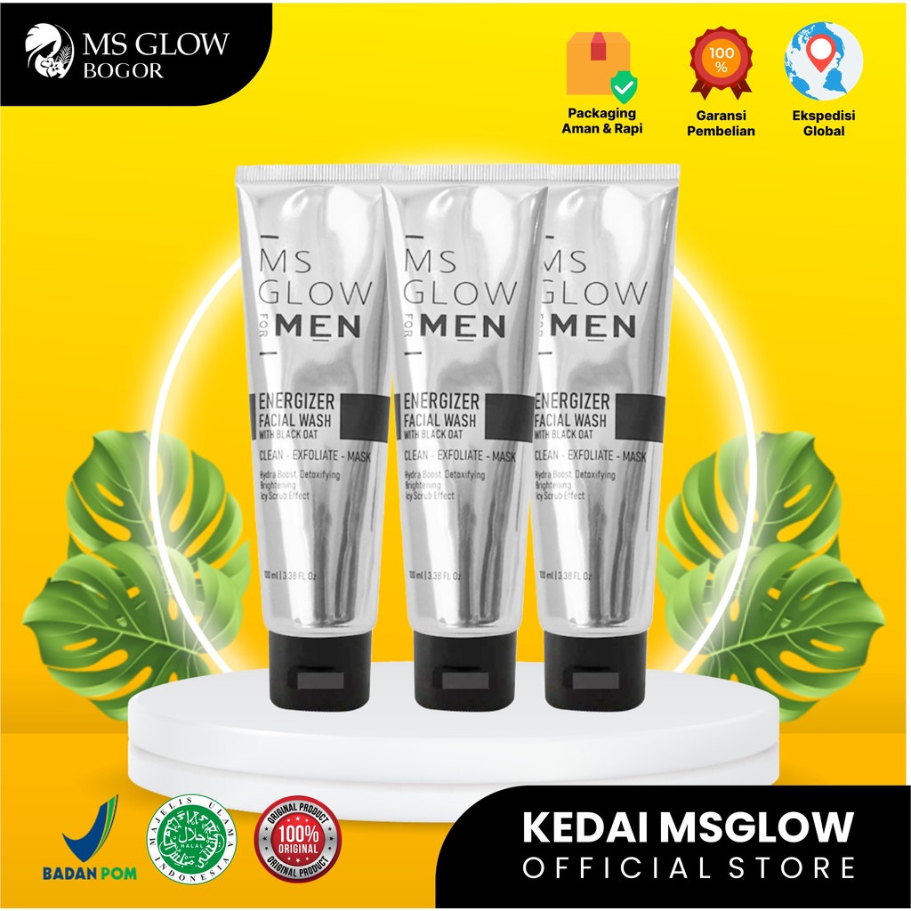 MS Glow Men Facial Wash MS Glow Men Sabun Cuci Muka Pria & Pembersih Wajah Pria Original BPOM by ked
