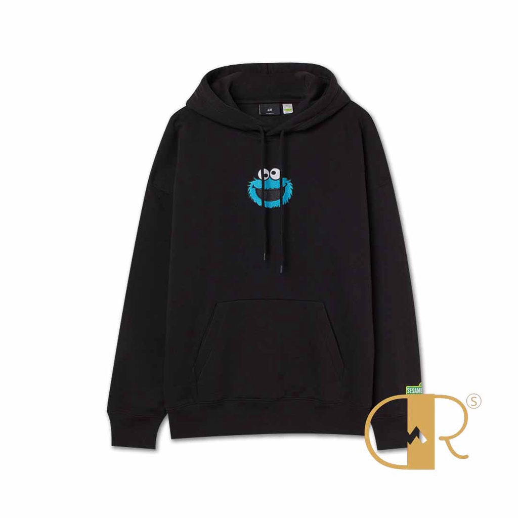 Jaket Hoodie HM Street Elmo Black Free PaperBag