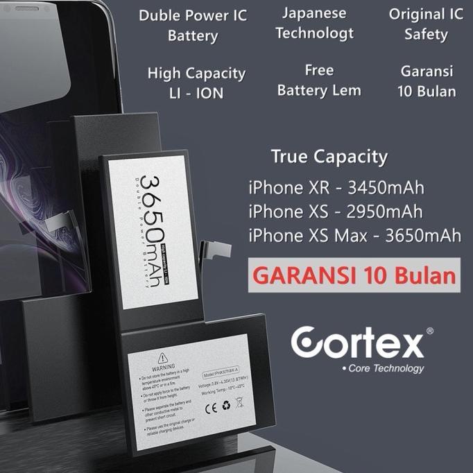 Cortex iPhone Baterai XR XS XSMax Battery High Capacity Original Batre
