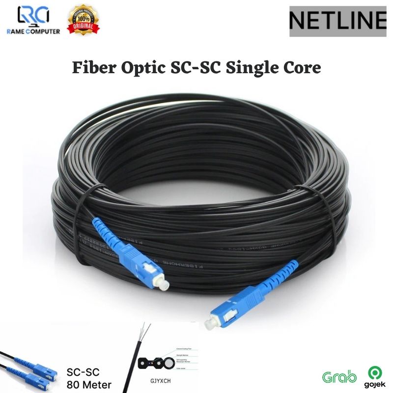 Kabel fiber Optic SC-SC UPC Single Mode Simplex 80 meter