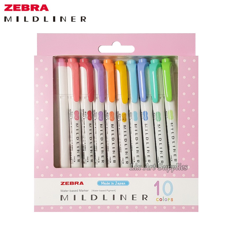 Jual Zebra Mildliner Highlighter Pastel Set 10 Shopee Indonesia