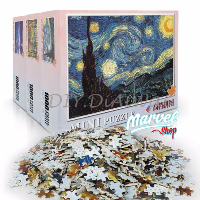 Menakjubkan Puzzle 1000 Pcs Mainan Jigsaw Puzzle ( Van Gogh Starry Sky ) Promo