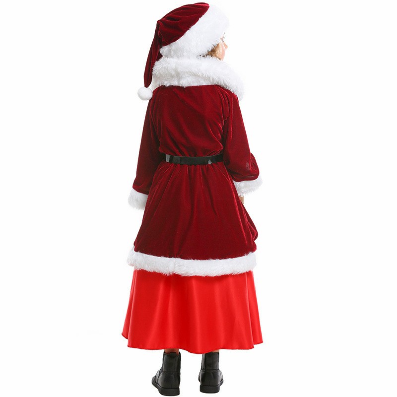 Santa Girl Costume Premium Girl Santa Claus Kostum Natal anak perempua