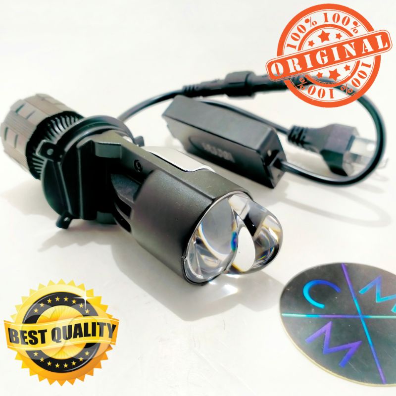 [BEST QUALITY] LAMPU LED RTD M01X MINI PROJIE H4 CUT OFF MOTOR MOBIL putih / kuning PROJECTOR