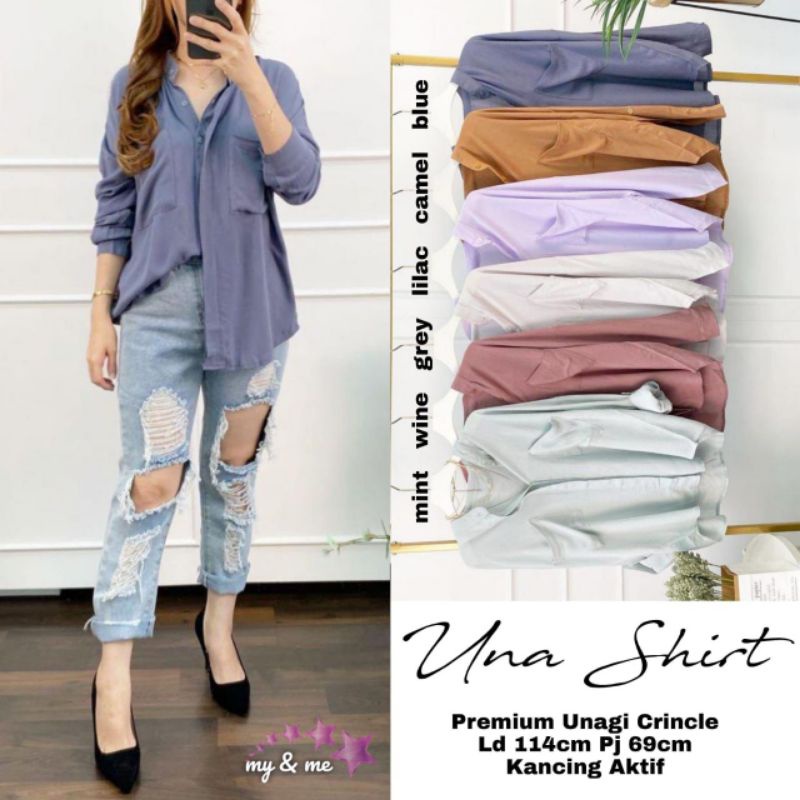 Una Shirt - Atasan Blouse Wanita Terbaru Premium Unagi Ld 114 by My&Me
