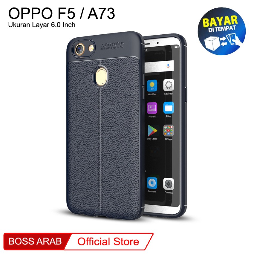 Case Auto Fokus Oppo F5 / A73 (6.0") | Leather Soft Case Premium