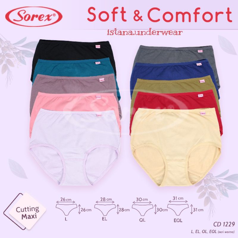 Cd celana dalam EXTRA SIZE sorex ORI Maxi KATUN adem diatas pusar 1229 / big size istana underwear