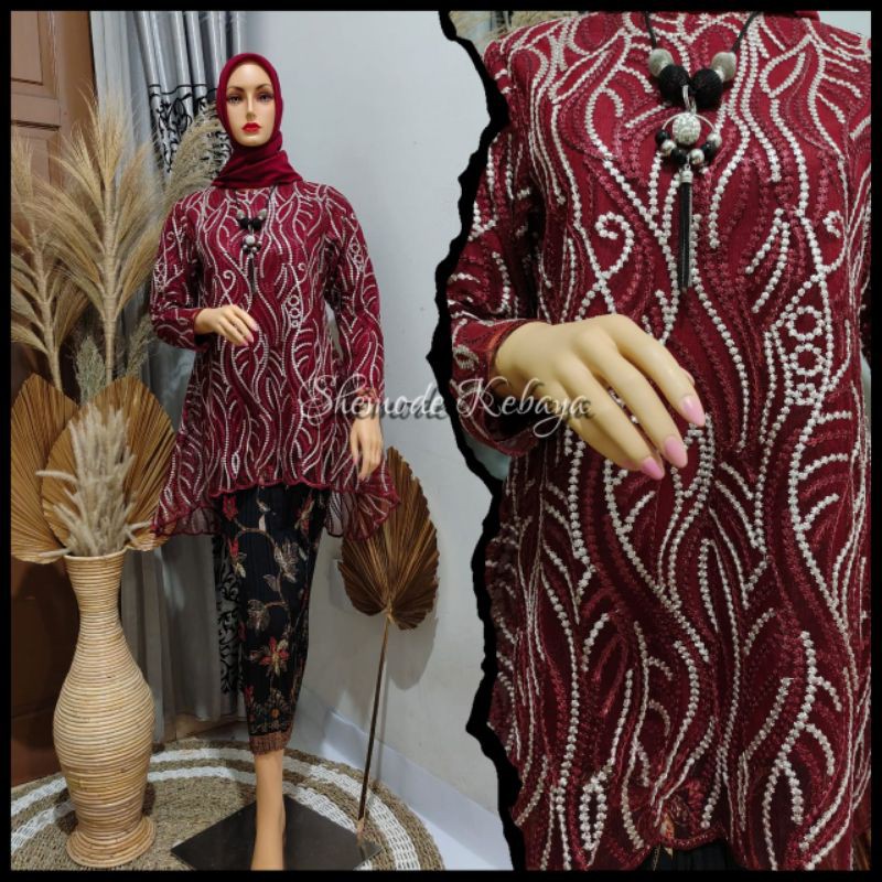 Realpict kebaya tunik/set/kebaya pesta/kebaya wisuda